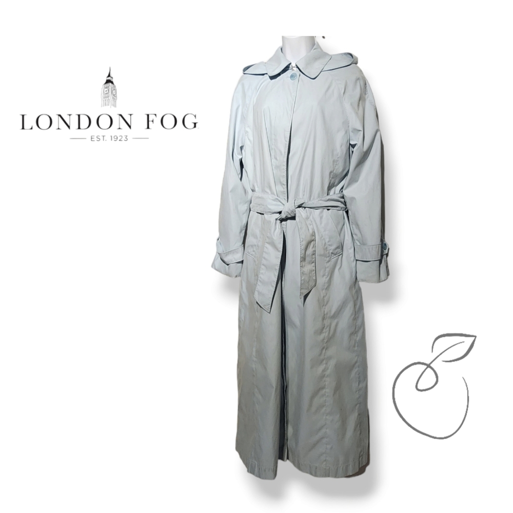 LONDON FOG MAXI HOODED TRENCH COAT SZ 6